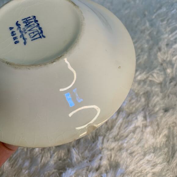 Harvest USA Red Transferware Dessert/Berry Bowl 6" - Picture 3 of 5